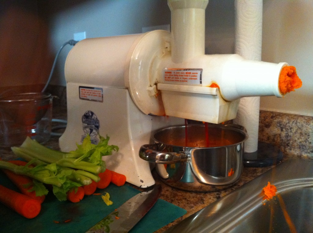 Champion Juicer, juicing carrots